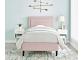 4ft6 Double Pique Square shaped linen pink fabric finish bed frame 2